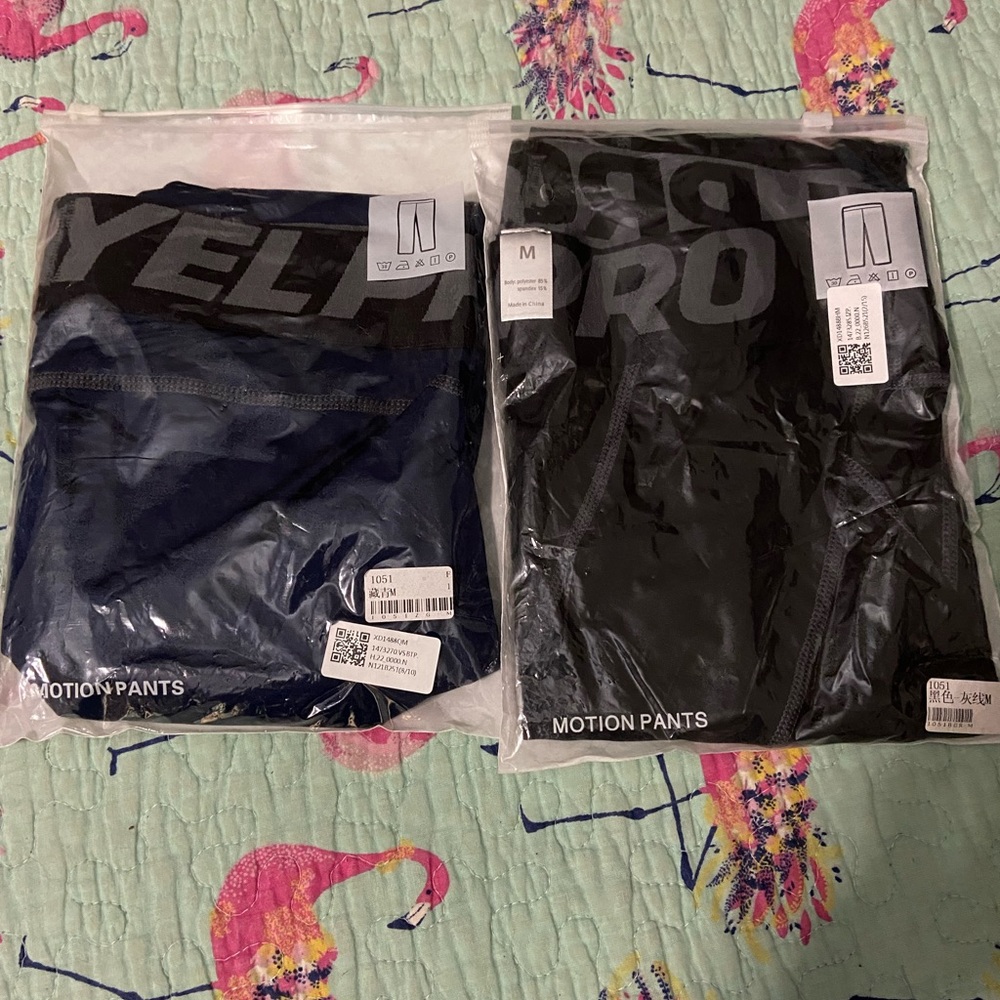2 pair Yelpro lightweight compression tights Mid calf length Men’s Medium
